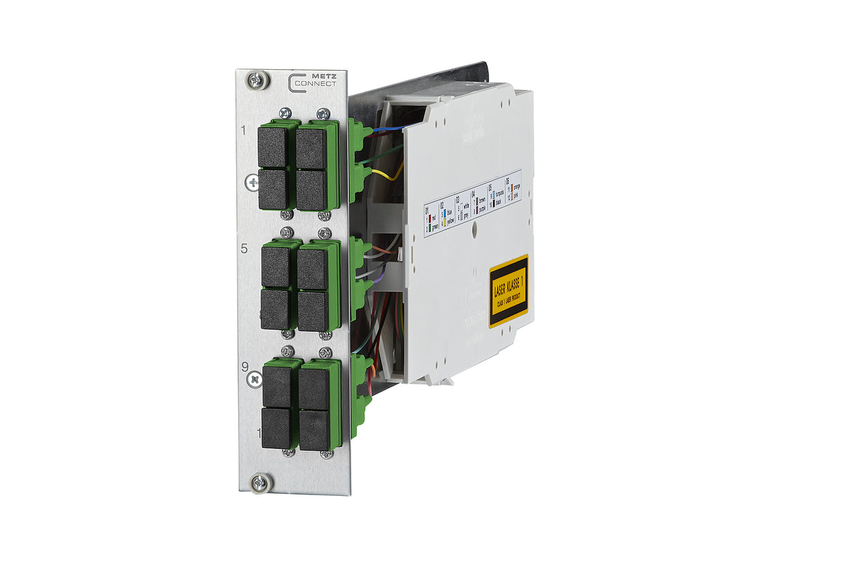 METZ CONNECT LWL-Frontplatte APC 6f SC-D 1528S9F2061E 482,6mm(19), 3HE OS2