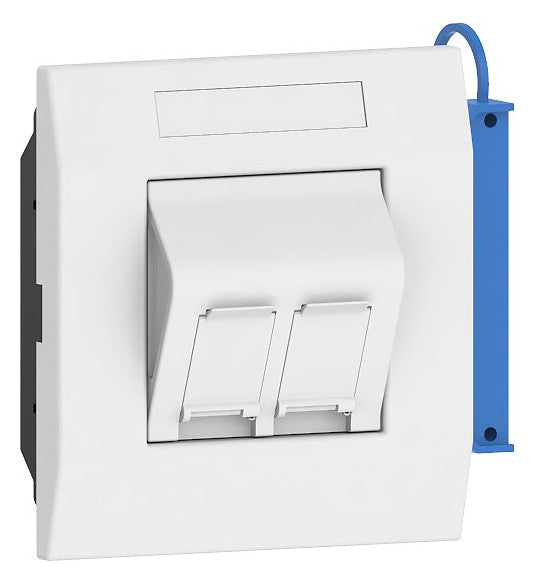 GGK Modulaufnahme 2xRJ45 rws Kanaleinb KSE/AR-1-H schräg