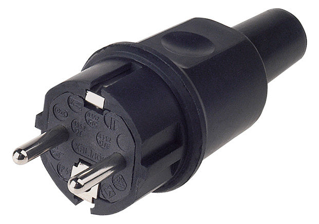 BACHMANN Schutzkontaktstecker 16A 250V 913.169 Gummi IP20 sw ger