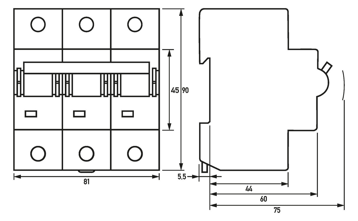 DOEPKE Leitungsschutzschalter UC C 125A DMCB 2 C125-3 3p 400V 4,5TE 50Hz IP20