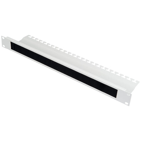19" Bürsteneinführungspanel mit Kabelabfangung, 1HE, RAL7035