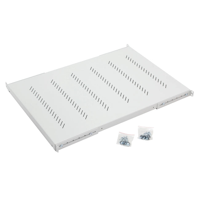 19" Fachboden Fix, Schwerlast 150kg Last,T=550mm,1HE,RAL7035