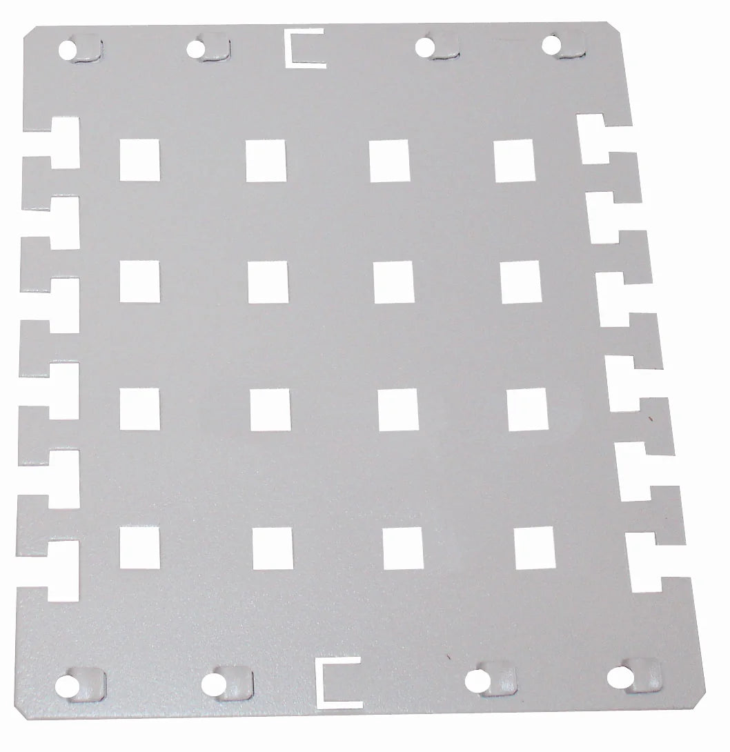 19" Kabelabfangplatte 170x150mm zur Montage an 19" Schienen