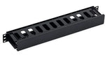 19" Kabelführungspanel, 1HE, Kunststoff, RAL9005 Schwarz
