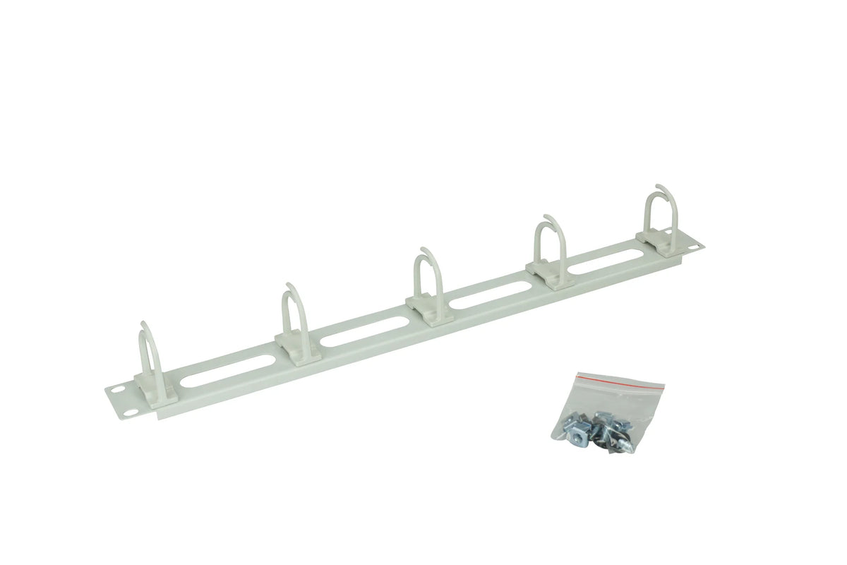 19" Kabelführungspanel mit Öffnungen,5 Ringe 40x53,1HE,R7035