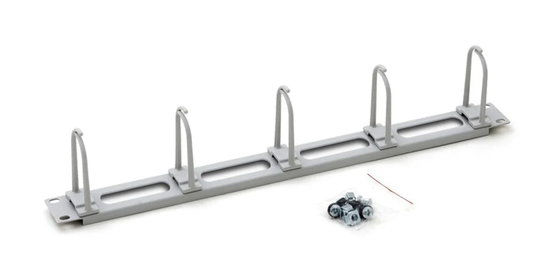 19" Kabelführungspanel mit Öffnungen,5 Ringe 40x83,1HE,R7035