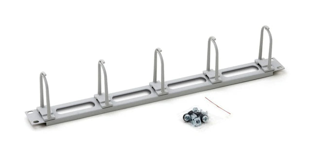 19" Kabelführungspanel mit Öffnungen,5 Ringe 40x83,1HE,R7035