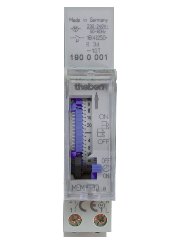 THEBEN Schaltuhr mech 230VAC REG 1kan MEM 190 a Schließ 72h Wochenprogramm