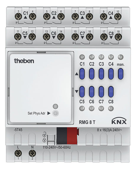 THEBEN Schaltaktor KNX REG 4TE 8f 16A RMG 8 T KNX 110-230V Handbedien