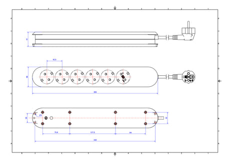 BACHMANN Steckdosenleiste 6f sw 1,5m 35° 381.147K IP20 1,5qmm