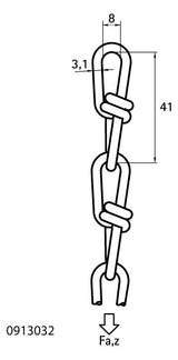 WALRAVEN Knotenkette 3,1x41mm ST g/vz 0913032 1050N