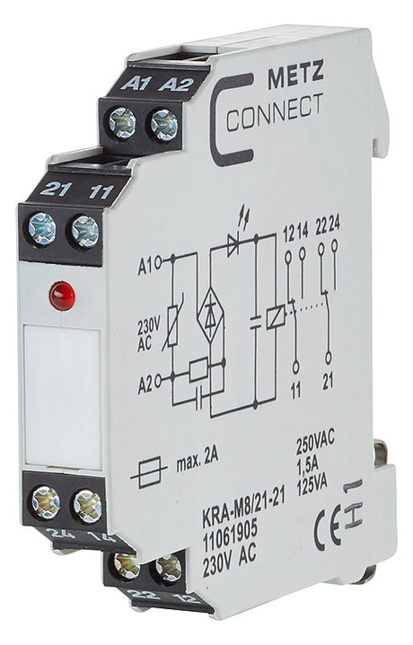 METZ CONNECT Schaltrelais 230V/AC 2W 11061905 IP20 11,2x60x60mm Schraub