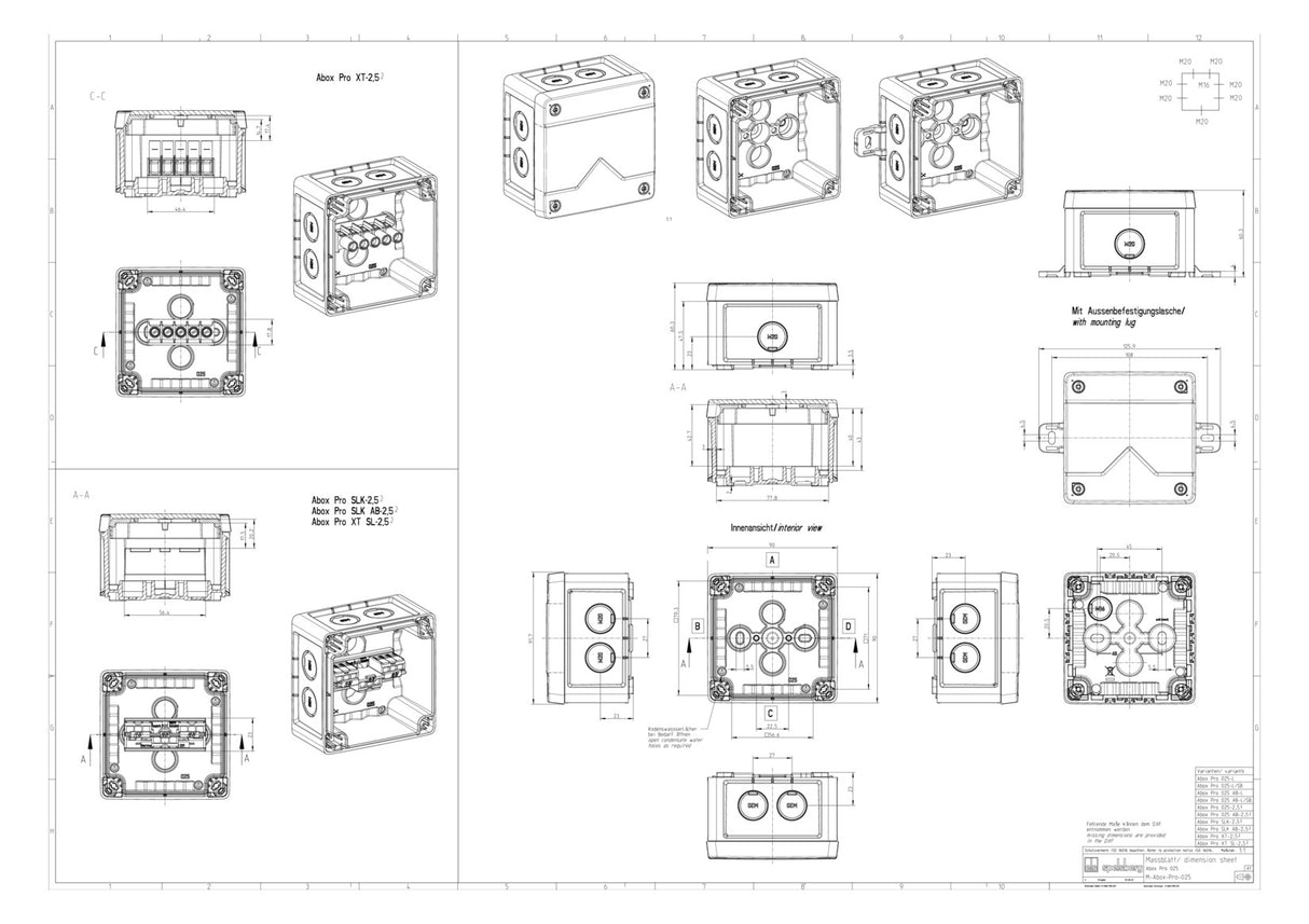 SPELSBERG Abzweigkasten 92x92mm Kst sw Abox Pro 025 AB-L/sw IP66/IP67/IP69 hfr