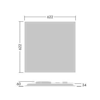 THORN LED-Panel 622x622mm 33,6W 4000K ws BETA 3 4100-840 HFIX LRO Q625 4100lm