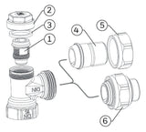HONEYWELL Rücklaufverschraubung Verafix- Messing, vernickelt, E, 1/2"