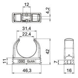 BETTERMANN Rohrschelle  22,4-24,3mm Kst Quick 2955 F M32 STGR anreihb Schraubl