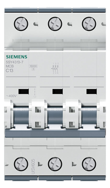 SIEMENS Leitungsschutzschalter UC C 13A 5SY4313-7 3p 400V 3TE 50Hz IP20