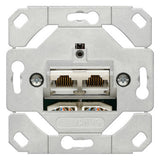 GIRA Anschlussdose Cat6A 2xRJ45 unten 245200 LSA