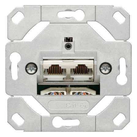 GIRA Anschlussdose Cat6A 2xRJ45 unten 245200 LSA