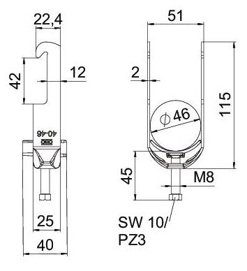 BETTERMANN Bügelschelle 40-46mm 1f ST BS-W1-K-46 FT Winkelprofil W=Kst