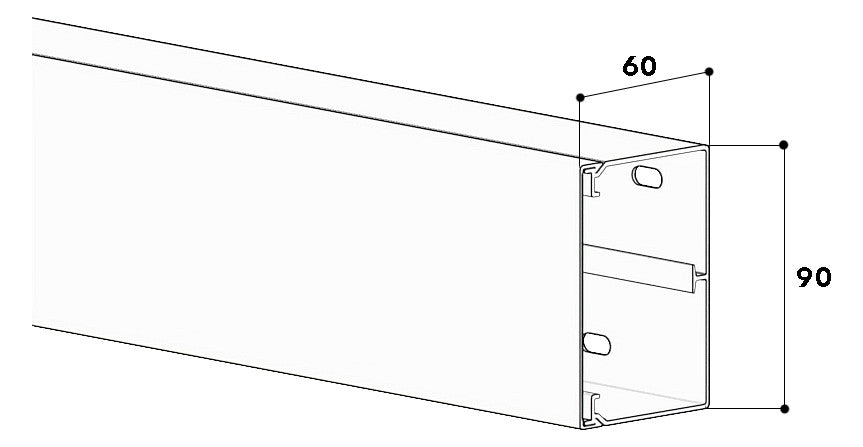 GGK Leitungsführungskanal Kst lgr unbeh LFG 60x90 61x90x2000mm RAL7035