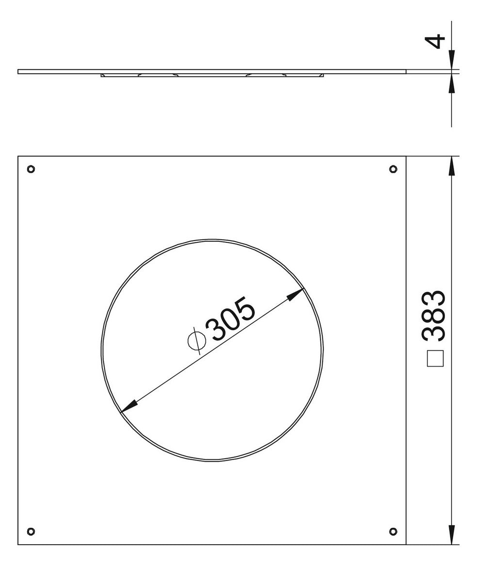 BETTERMANN Montagedeckel ST rnd trocken DUG 350-3 R9 383x383mm 4mm