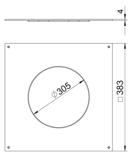 BETTERMANN Montagedeckel ST rnd trocken DUG 350-3 R9 383x383mm 4mm