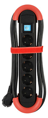 BACHMANN Steckdosenleiste 5f sw/rt 5m 500.100 m.Ein/Aus 35° IP20 1,5qmm