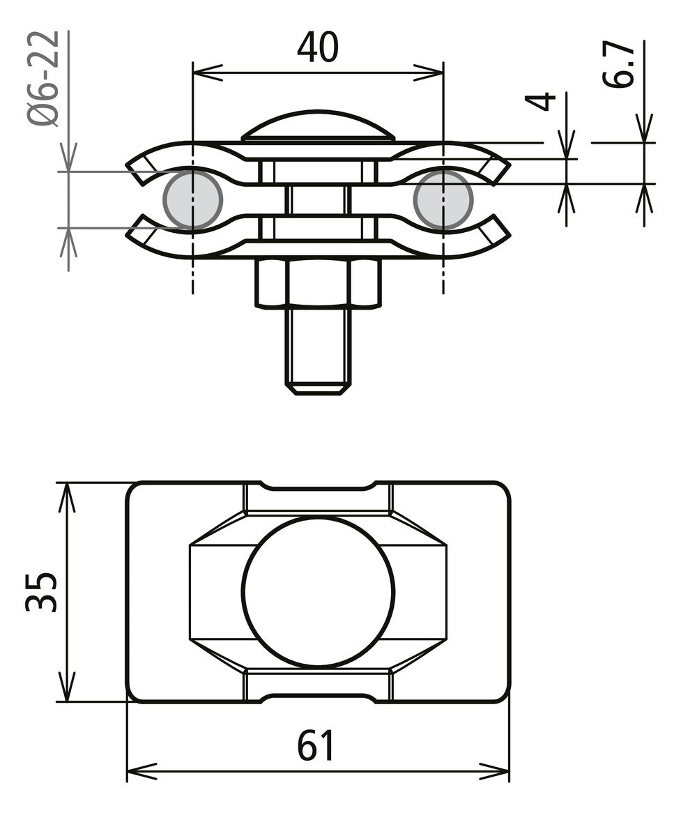 DEHN SE Parallelverbinder ST f/vz  22mm PV 6.22 FRM10X40 STTZN Klemmschraube