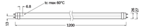LEDVANCE LED-Röhrenlampe G13 T8 15W ws D LED TUBE T8 EXTERNAL P 1200 mm 15W 4000K