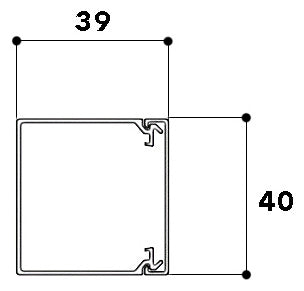 GGK Leitungsführungskanal Kst aws unbeh LFG 40x40 40x40x2000mm RAL9010