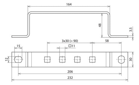 DEHN SE Erdungsschiene V2A ES 4AP 11X11 V2A