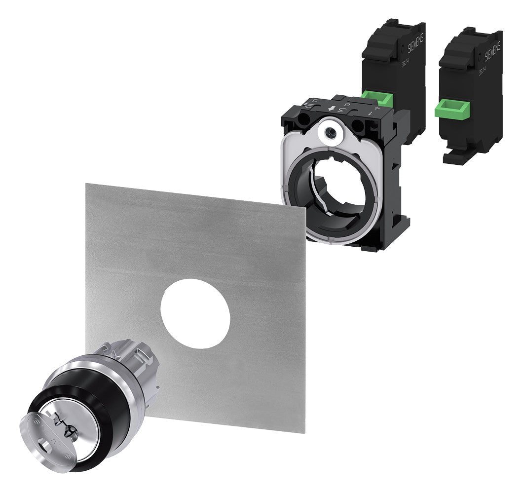 SIEMENS Schlüsselschalter 3stuf rechteck 3SU1050-4BL11-0AA0  22mm 29,45x49,5mm