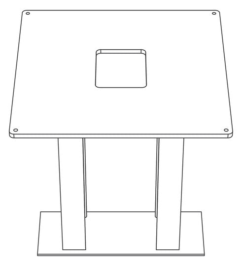SIEDLE Briefkastenfuß Rechteck VA edst ZE/STL 462 x 462 500mm