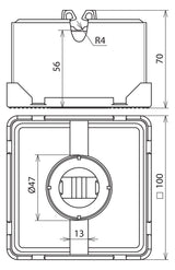 DEHN SE Dachleitungshalter Flachd m.Clip DLH FB 8 LO 100X100X70 klemmb Kst beton