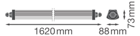 LEDVANCE LED-Feuchtraumleuchte 42W 3000K DP FLEX DA 1500 P 42W 830 IP66 6800lm