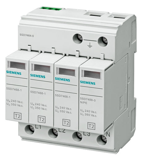SIEMENS Überspannungsableiter 415VAC 4TE 5SD7464-0 Netzform-TN-S 1,4kV TS35 40kA