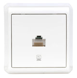 1fach Datendose CAT5e, Schraubklemme, IP20, weiß, Aufputz
