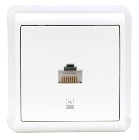 1fach Datendose CAT5e, Schraubklemme, IP20, weiß, Aufputz