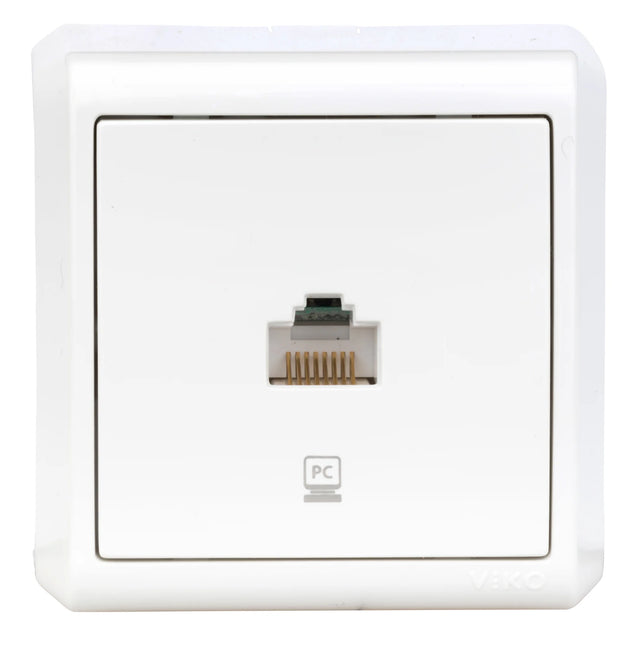 1fach Datendose CAT5e, Schraubklemme, IP20, weiß, Aufputz
