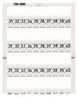 WAGO Klemmenmarkierung ws RM=5mm 31-40 Serie 793 793-5505 horiz