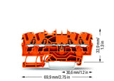 WAGO Reihenklemme 1Etage 4kl or 24A TS35 Serie 2002 2002-1402