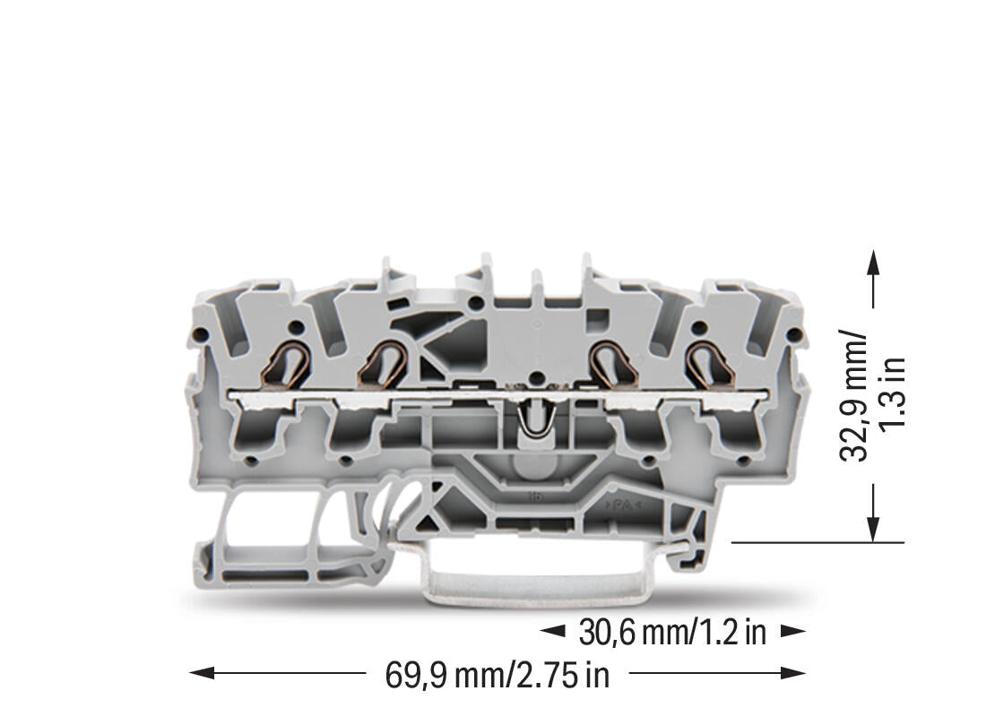 WAGO Reihenklemme 1Etage 4kl gr 24A TS35 Serie 2002 2002-1401