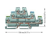 WAGO Reihenklemme 3Etagen 2kl gr 24A Serie 870 870-567 TS35
