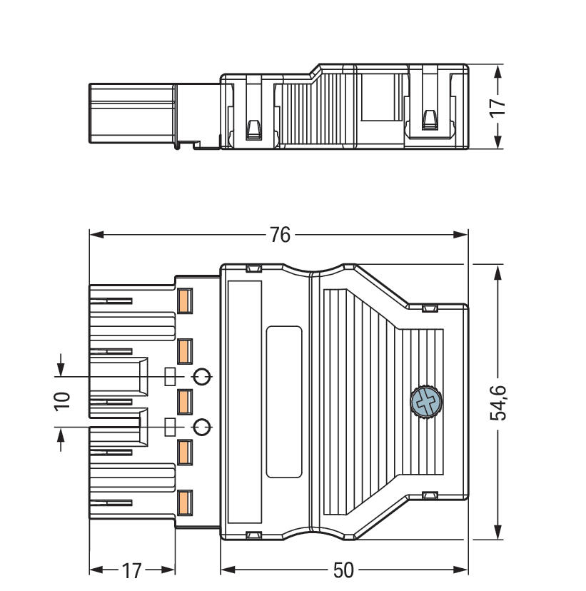 WAGO Steckverbinder Gebäude Stecker 5p Serie 770 770-315 Federzug 400V 25A