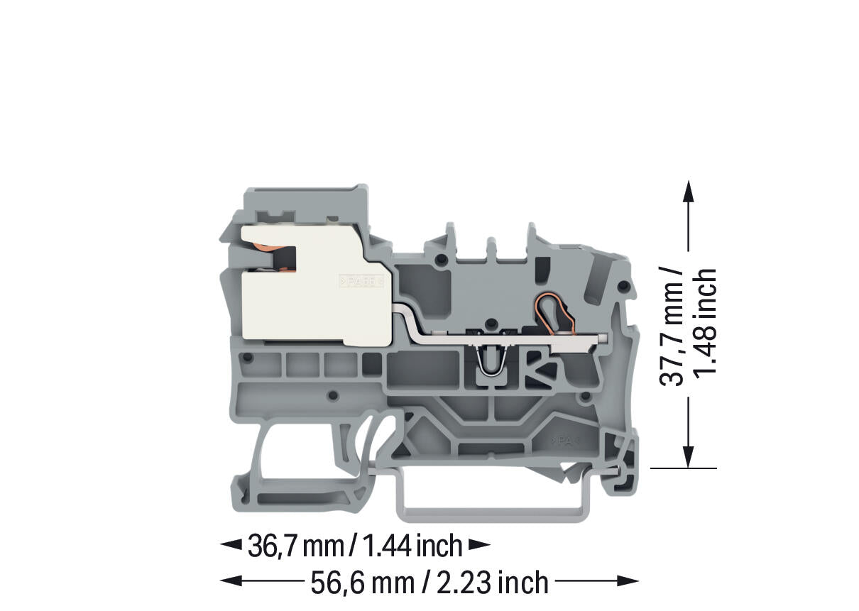 WAGO Trennreihenklemme gr 0,25-4qmm 32A Serie 2002 2002-7111 1Etage
