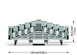 WAGO Reihenklemme 0,08-1,5qmm 4Etagen gr Serie 727 727-220/021-000 4kl 12A TS35
