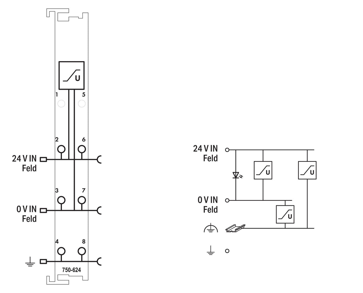 WAGO Einspeise-/Segmentmodul DC 24V 750-624/040-000