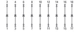 WAGO Bauelement-Reihenklemme 0,08-2,5qmm Serie 289 289-105 gr 2Etagen 3A