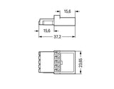 WAGO Zwischenkupplung PA 5Eing 5p 5Ausg Serie 890 890-619 250V 16A IP20 hfr